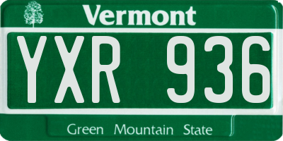 VT license plate YXR936