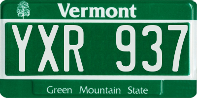 VT license plate YXR937