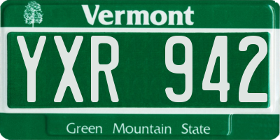 VT license plate YXR942
