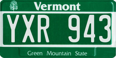 VT license plate YXR943