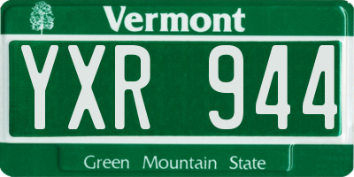 VT license plate YXR944