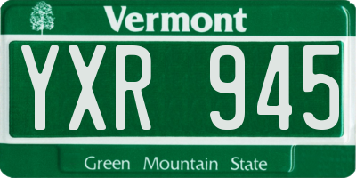 VT license plate YXR945
