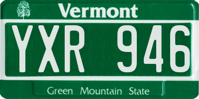 VT license plate YXR946