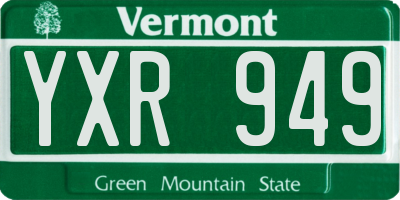 VT license plate YXR949