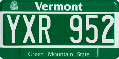 VT license plate YXR952