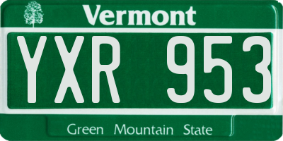 VT license plate YXR953