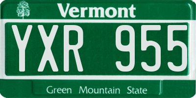 VT license plate YXR955