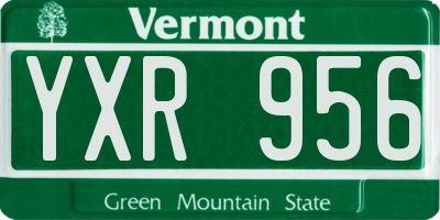 VT license plate YXR956