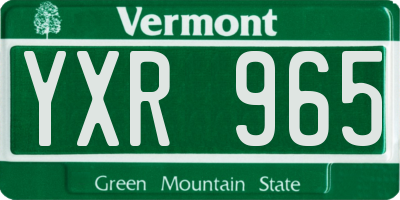VT license plate YXR965
