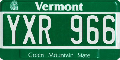 VT license plate YXR966