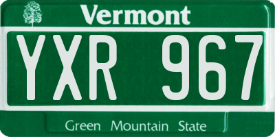 VT license plate YXR967