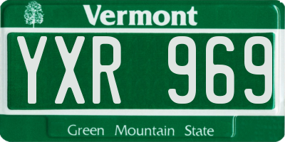 VT license plate YXR969