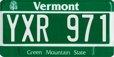 VT license plate YXR971