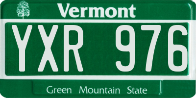VT license plate YXR976