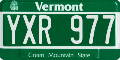 VT license plate YXR977