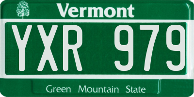 VT license plate YXR979