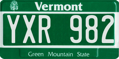 VT license plate YXR982