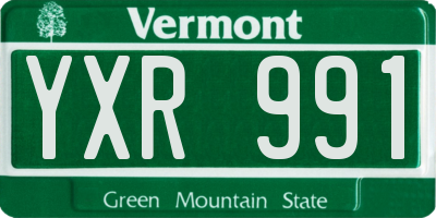 VT license plate YXR991