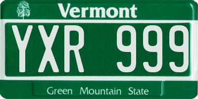 VT license plate YXR999