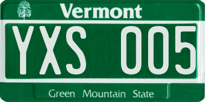 VT license plate YXS005