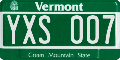 VT license plate YXS007