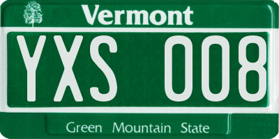 VT license plate YXS008