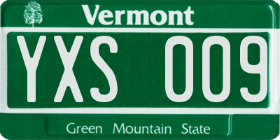VT license plate YXS009