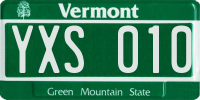 VT license plate YXS010