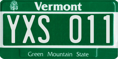 VT license plate YXS011