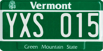 VT license plate YXS015