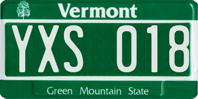 VT license plate YXS018