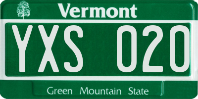 VT license plate YXS020