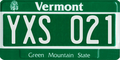 VT license plate YXS021
