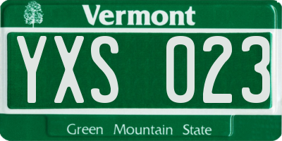 VT license plate YXS023