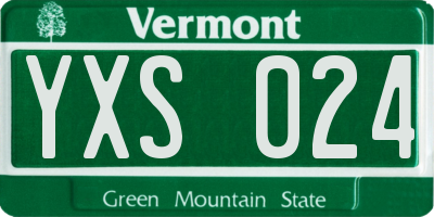 VT license plate YXS024