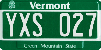 VT license plate YXS027