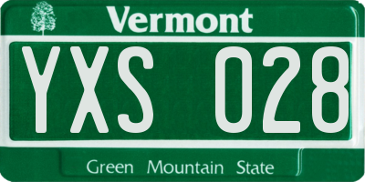 VT license plate YXS028