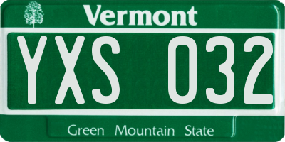 VT license plate YXS032