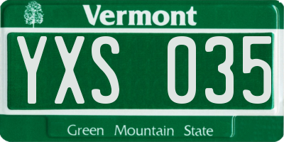 VT license plate YXS035