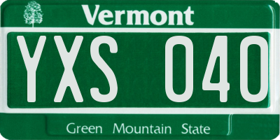 VT license plate YXS040