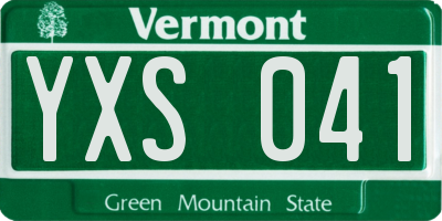VT license plate YXS041