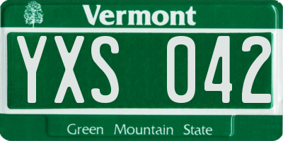 VT license plate YXS042