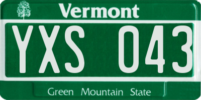 VT license plate YXS043