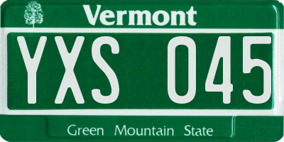 VT license plate YXS045