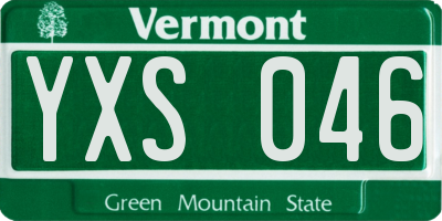 VT license plate YXS046
