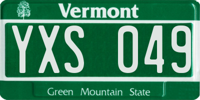 VT license plate YXS049