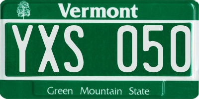 VT license plate YXS050