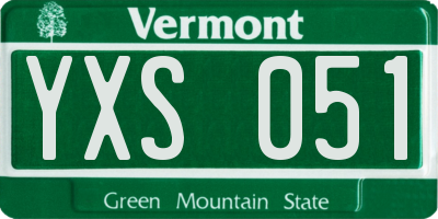 VT license plate YXS051