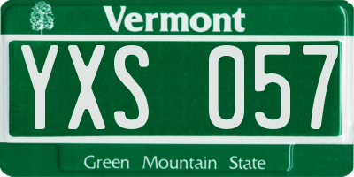 VT license plate YXS057