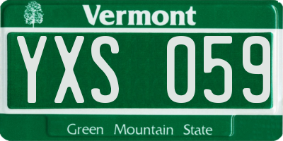 VT license plate YXS059